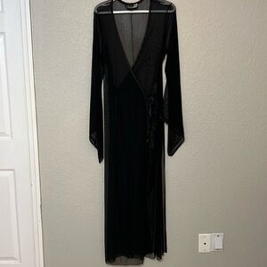 Small/medium black, sheer long robe
